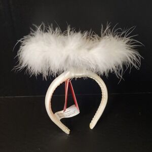Gymboree White Feathered Angel Halo on Headband Dance Theatre Costume Age 3+ NEW